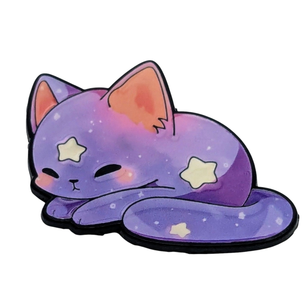 Cosmic Kitty Pin 😻 Purple Sleeping Cat 💜